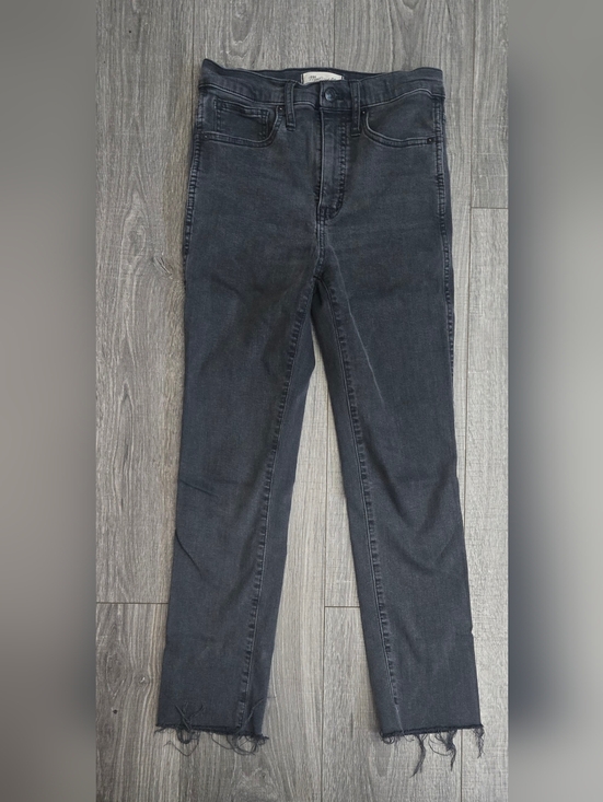 Madewell Denim - Madewell Black High-Rise Skinny Jeans with Raw Hem